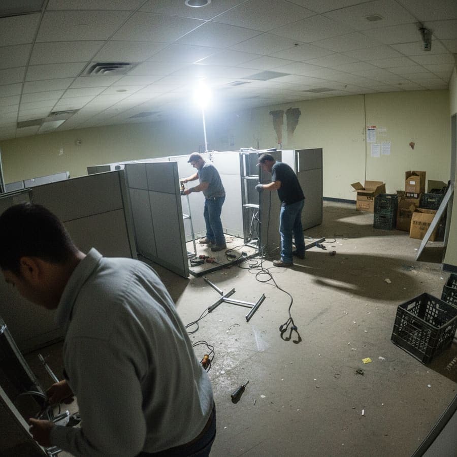 Home office paper-system setup with filing and digital scanning workflow